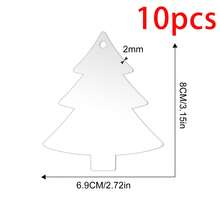 10pcs Clear Acrylic Christmas Ornaments, Blank Acrylic Decoration For Carving DIY Projects And Art Crafts, Holiday Decoration Hanging Ornaments,Christmas Decor