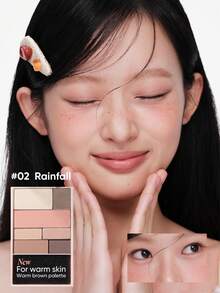 JUDYDOLL DIY化妆书 - 眼影盘、腮红、修容、遮瑕膏，多功能便携彩妆盘，打造自然日常妆容 - 02 Rainfall - 查看 3