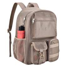 Mesh Backpack 36L Large Heavy Duty Casual Daypack For School And Outdoor Activities With Inner Laptop Compartment, Durable Polyester Material - Khaki 27L - View 1