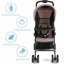 Foldable Lightweight Baby Stroller Travel Pushchair 0-36 Months Age Group 13 Lbs Coffee - 咖啡棕 - 查看 7