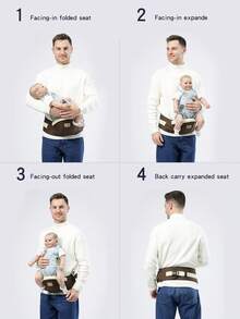 Baby Waist Stool, Lightweight 4-Season Front Carry Wrap, Baby Carrier Backpack