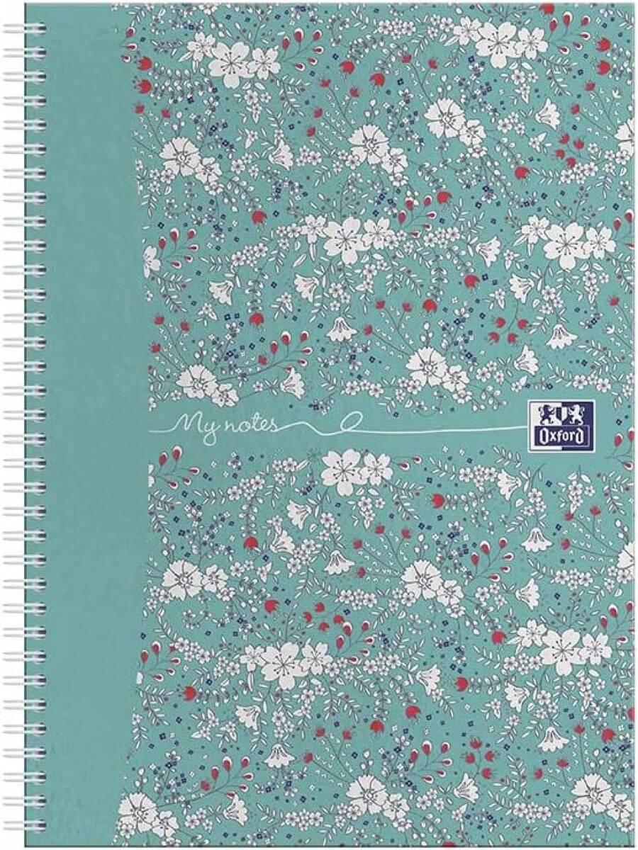 Oxford Floral  Hard Cover  Notebook, Ruled, 140 Pages, Enabled
