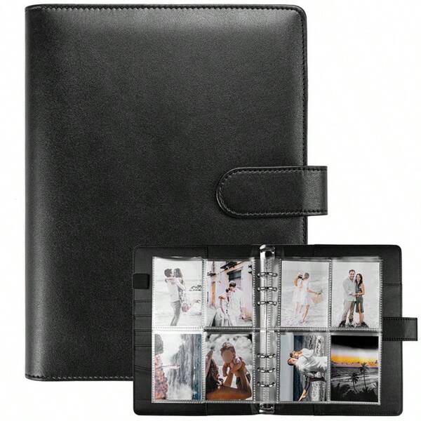 A5 Kpop Photocard Binder With 25 Pages 4-Pocket Card Collector Album With Card Slots PU Leather Cover Organizing Cards