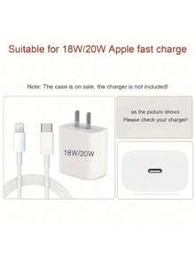 闪光心形保护壳适用于 Apple 18W/20W 原装充电器适配器，软壳 - 銀色 - 查看 7