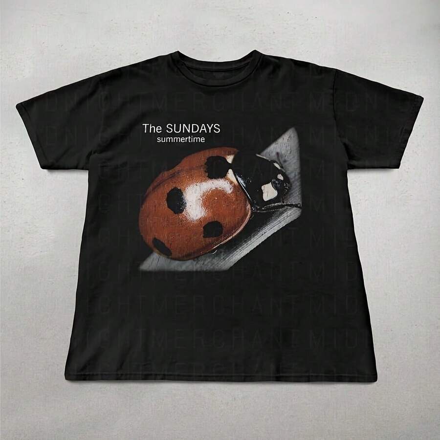The Sundays T-Shirt, Retro Graphic Tees, 90s Band Tees, The Sundays Graphic Tee, Cute Shirts, Gifts - 黑色 - 查看 1