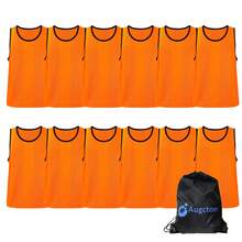 6/12 PCS Youth Pinnies Vertical Stripe Breathable Mesh Pennies For Soccer Basketball Sports