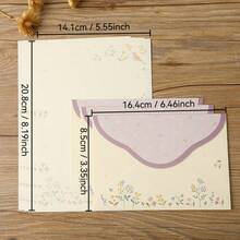 Zestaw fioletowych kopert: 6 papierów listowych + 3 koperty, kartki z podziękowaniami z motywem kwiatowym i ptakami, kartki okolicznościowe, zaproszenia