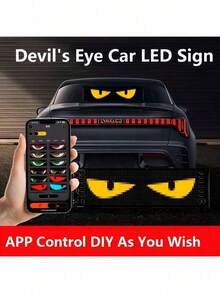 1pc Flexible LED Display Screen Devil Eye Light, Automotive Flexible LED Display LED Sign, Suitable For Car, Truck, Festival, Home Decor. Multiple Sizes Available
