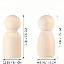 10/20pcs,Wooden Figurines, Natural Wood Color, Various Sizes For Doodling, 3.5cm-12cm, Made Of High-Quality Wood, Unfinished Models, Suitable For Artistic Creation, Teaching Aids, Miniature Scenes, Model Making, And Holiday Gifts.(Christmas Crafts) - Multicolor - View 6