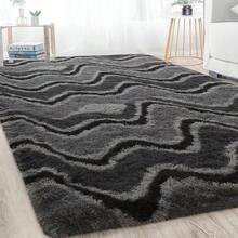 Carpets-Merelax Soft Area Rug For Livingroom Bedroom, Machine Washable 4x6 Black Rugs Fluffy Shaggy Bedside Rug, Non Slip Indoor Carpet For Nursery Kids Room Home Decor Aesthetic