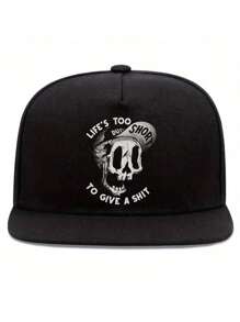 1pc Skull Hand Printed Unisex Hip Hop Cap, Street Style Outdoor Sports Baseball Cap, Adjustable Hat Halloween Skeleton - Multicolor - View 14