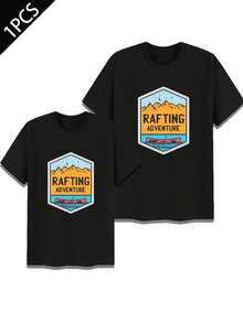 Maglietta grafica Rafting Adventure unisex 220 g, estiva, casual, a maniche corte, per coppie (1 pezzo)
