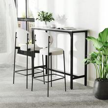 GOFLAME 120cm Bar Table Counter Height Table With Footrest-White - White - View 6