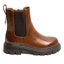 Women's Chelsea Boots, Thick Sole Design - Comfortable & Fashionable, Showcasing Urban Chic - Camel - View 2