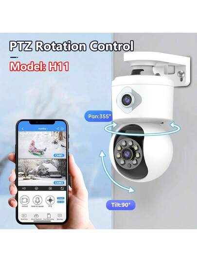2MP Wireless Home Security Camera, USB Power, PTZ Technology, Motion Detection, Two Way Audio, Spotlight Alarm, Low Power Support SD Card/Cloud Storage, Elderly, Baby Pet Monitor, WIFI Protect Your Home/Yard/Shop view 2