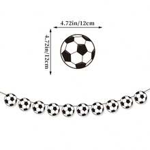 1 set Striscione per compleanno a tema calcio, decorazioni per feste a tema sportivo con bandiere e stendardi - Colori misti - Visualizzare 10