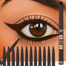 Waterproof Eyeliner Pencil Set, 12 Long-Lasting Eyeliner Pencils For Professional Makeup, Essential Cosmetics For Women And Girls - Brown - View 2