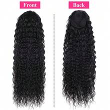 24 Inch Curly Ponytail Hair Extension Black Curly Heat Resistant Synthetic Instant Clip Drawstring Ponytail Clip In Long Ponytail Hair Extensions Curly For Women - Multicolor - View 9