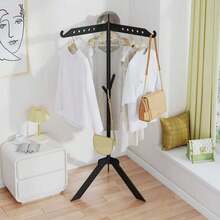 New Rotating Floor Drying Rack With Foldable Design And Multi-Function Clothes Hanger, Wardrobe Display Rack, Rotatable And Foldable Clothes And Hat Rack, Space Saving Organizer For Bedroom And Laundry Room, Easy To Assemble, Sturdy Frame For Spring And Summer Seasonal Wardrobe, Versatile Home Closet Solution For Drying, Display, And Storage - Multicolor - View 6