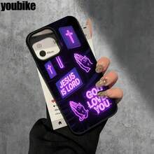 Fundas para teléfono con orificios grandes y letras moradas brillantes, diseñadas para modelos que incluyen 16 Pro, 16, 15 Pro, 14, 14 Plus, 14 Pro, 13, 13 Pro, 12 Pro y la serie 11/11 Pro. Regalos para cumpleaños y celebraciones. - Negro - Ver 2