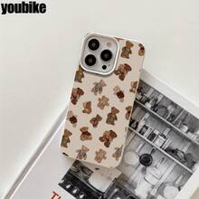 Fundas y carcasas protectoras con estampado de ositos de peluche y orificios grandes, compatibles con phone 16 Pro Max, 16, 15 Pro, 14, 14 Plus/14 Pro Max, 13, 13 Pro, 12 Pro, 11/11 Pro. Regalos para cumpleaños y fiestas - Negro - Ver 2