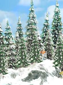 5/10 piezas Árboles modelo de cedro, altura 4,83-12,45 cm, 5 tamaños de árboles modelo con nieve y escarcha, muy adecuados para la decoración navideña y la decoración invernal de árboles modelo de paisaje, decoración de micropaísaje, maqueta arquitectónica, escritorio de oficina, escritorio de restaurante, decoración de dormitorio, sala de estar, balcón, jardín, decoración de plantas en maceta, decoración invernal, decoración de día nevado, te da un hogar acogedor