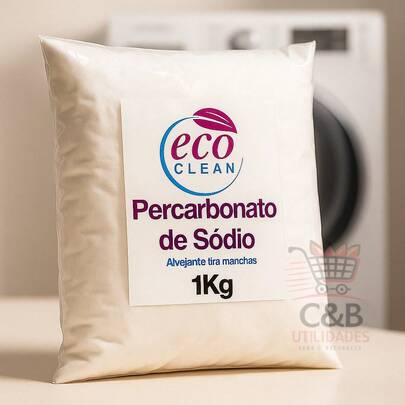Alvejante Percarbonato 99% Pure - Tira Manchas Roupas Brancas e Coloridas - 1Kg