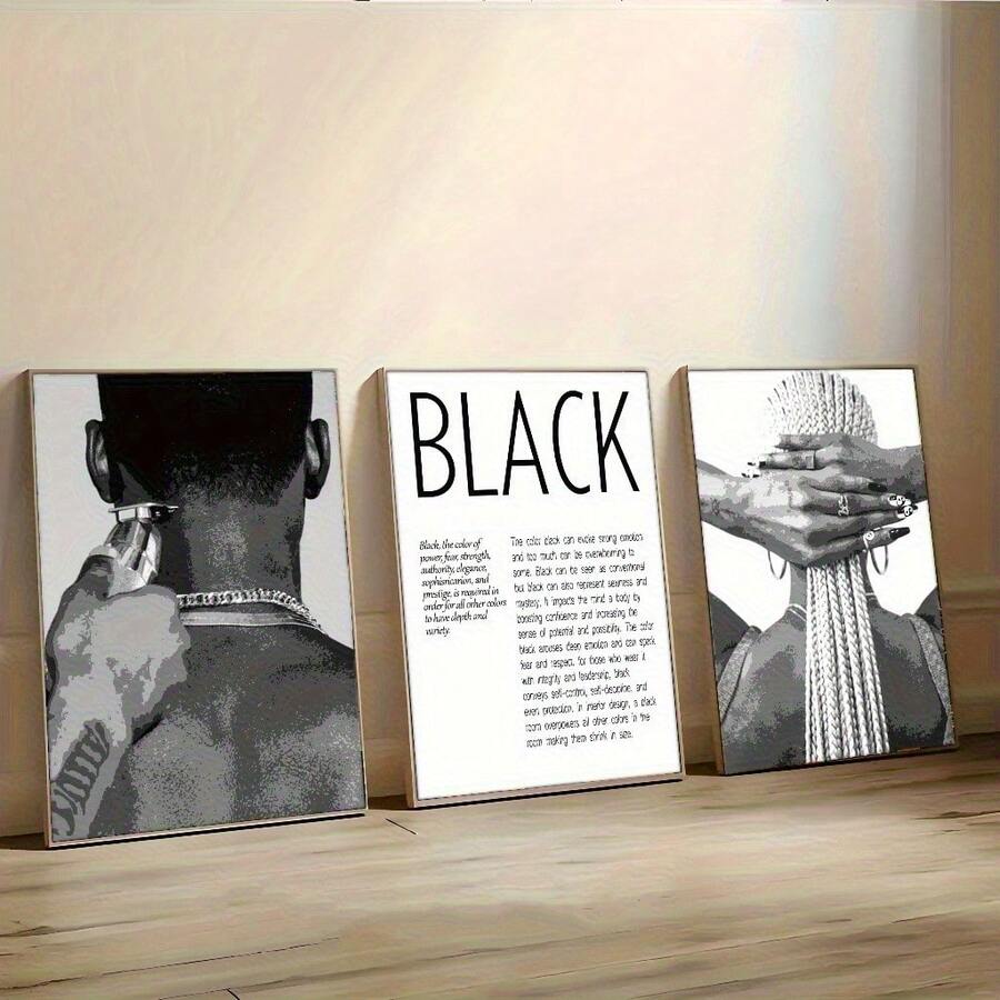 3pcs/Set, Canvas Hanging Painting, Framed Wall Decoration, And Women Art, Back View, Modern Fashion, Bar, Cafe, Family And Dormitory Wall Decoration, Room Decoration, Living Room Decoration, Bedroom, Dining Room Kitchen Decoration, Home Decoration