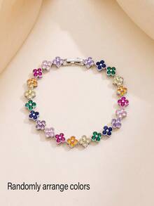 1pc Fashionable Vintage Leopard Print Scarf Bracelet, Hollow Metallic Layered Bracelet Accessory For Women - 彩色 - 查看 5