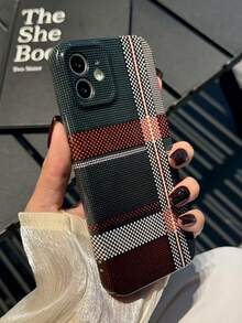 1 pieza Funda de teléfono de cobertura completa con textura de fibra de carbono elegante, adecuada para iPhone 17/17 Air/17 Pro/17 Pro Max/16 Pro Max/16/16 Pro/16 Plus/15/15 Pro Max/15 Pro/11/12/13/14 Pro Max/11 Pro/11 Pro Max/12 Pro/12 Pro Max/13 Pro/13 Pro Max/14 Pro/14 Pro Max