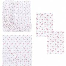 Silky Soft Microfiber Bed Sheet Set - Ultra Comfortable Wrinkle Free Sheets With Deep Pocket Fitted Sheet, Flat Sheet & Pillowcases, Full Size, Ivory, Luxury Hotel Quality Bedding For Home Decor - 017 Hoa hồng trên ngà - Xem 8