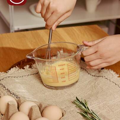 1 件耐热玻璃量杯，带刻度和手柄 - 大容量，适用于厨房、烘焙和微波炉，玻璃量杯、玻璃杯、早餐燕麦片准备，配有精密刻度和符合人体工程学的手柄，适用于测量、烘焙、烹饪