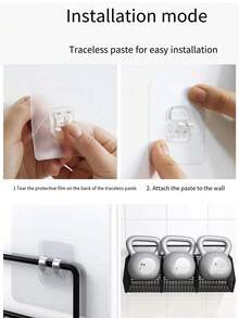 1 件壁挂式储物篮、调料架收纳架、免钻孔粘性挂架、金属网厨房收纳架、带隔板的浴室淋浴收纳架，适用于食品储藏室、宿舍、家庭整理必备的节省空间的解决方案 - 彩色 - 查看 12