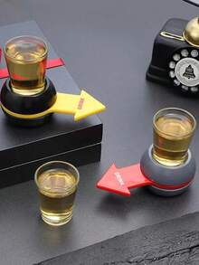 1pc Party Drinking Spinner Entertainment Drinking Game Set With Cup, - màu đen - Xem 3