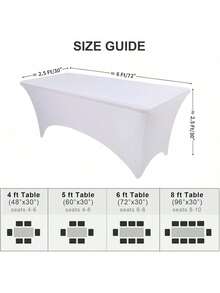 BRISCOES HOMEWARE 1 Pc Stretch Spandex Table Cover For Standard Folding Tables - Universal Rectangular Fitted Tablecloth Protector For Wedding, Banquet And Party - Multicolor - View 8