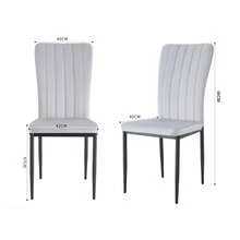 Mcc Direct Set Of 2 Dining Chairs, Velvet High Back Kitchen Chairs With Upholstered Soft Seat And Metal Legs For Home, Office, Dining And Reception - Elle - Beige - View 3