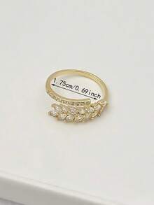 1 件时尚小麦色锆石开口戒指，适合日常佩戴