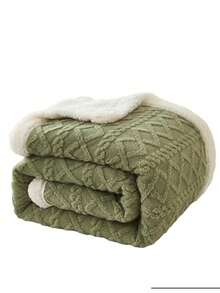 Luxurious Double-Sided Velvety Sherpa Blanket 2.20x1.90 Promotion - 綠色 - 查看 2