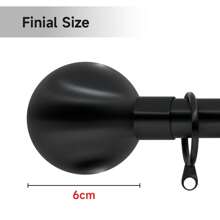 Curtain Pole Extendable Metal Chrome 28mm With Finials Rings Hooks Rod Fittings