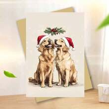 1pc Fun And Unique Christmas Card, "Christmas Dog: Merry Holiday, Golden Retriever" Card, Christmas Card For Friends, Adult Christmas Card, Suitable For Christmas, Christmas Eve, Holiday Celebration Occasion, Santa Claus Card - Multicolor - View 11