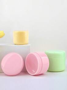 5pcs Travel Cream Jar Set - Leakproof, Refillable Cosmetic Containers PP Solid Color Minimalist Travel Bottles Leakproof Bottles For Travel Storage Cream Container For Powder Cream Jars For Makeup For Bathroom And Travel For Women And Men Travel Accessories Travel Containers