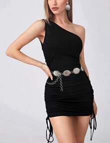 TOPACC Western Metal Concho Belt For Women Cowgirl Chain Belts For Dresses Jeans Country Concert Outfit - 銀色 - 查看 12
