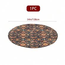 1/36 pièces Style bohème Nappe ronde de 48 po/54 po à imprimé floral vintage numérique, housse de table élastique pour protection, résistante aux rayures, convient pour un usage quotidien, intérieur/extérieur, décoration de la maison, cadeaux, camping - Nappe extensible - Voir 10