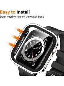 Waterproof Watch Case Compatible With Apple Watch Cases 40mm, 41mm, 42mm, 44mm, 45mm, 46mm, And 49mm. Straight-Edged, Square Design. Waterproof, Shockproof, And Scratch-Resistant. Made Of Hard PC With Tempered Glass Screen Protector. Waterproof Gaskets. 3-In-1 Case, Compatible With Apple Watch Ultra/11/10/9/8/7/6/5/4/SE. Suitable For Men. Easy To Wear And Tactilely Sensitive.