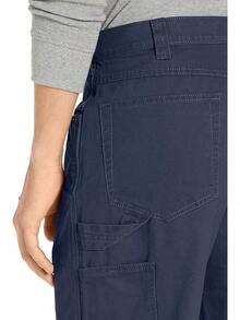 Mens Relaxed-Fit Carpenter Utility Pant With Pockets, Fashionable Workwear - Navy - View 2