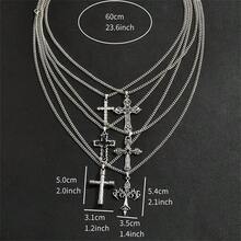 6pcs Vintage Punk Cross Pendant Men's Chain Necklace - Father's Day Gift, Suitable For Casual Attire, Parties, Music Festivals, Casual Vacation, Holiday Gifts