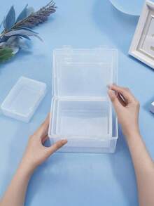 4 Piece Of Transparent Buckle Open-Type Portable Sundry Storage Box In Small, Medium And Large Sizes, Suitable For Storing Hair Accessories, Small Items On The Desktop, Dustproof And Anti-Fouling. - Clear - View 4