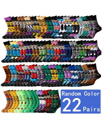 suprsocks 22 Double Women's Fashion Cartoon Pattern Round-Neck Socks, Breathable, Comfortable, Casual, Street Style, Unisex Socks, Suitable For Men's Outdoor Wear In All Seasons, Unisex, Suitable For Men's Sports And Casual Wear, Suitable For Teenagers
