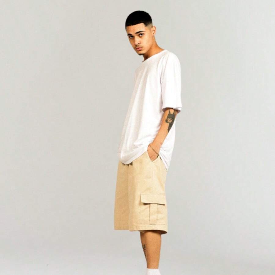 Beige Cargo Shorts - Beige - View 1