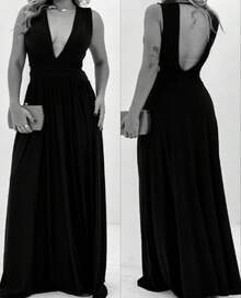Cheap Bridesmaid Dress For Party Guests, Reception, Graduation, Without Shine, Open On The Side - serenidad azul - Ver 2